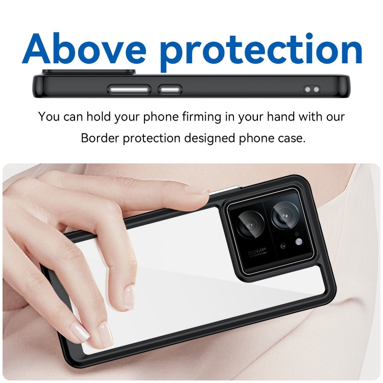 For Xiaomi 13T Colorful Series Acrylic Hybrid TPU Phone Case(Black) - Xiaomi Cases by PMC TechLife | Online Shopping South Africa | PMC TechLife | Buy Now Pay Later Mobicred