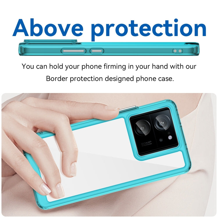 For Xiaomi 13T Pro Colorful Series Acrylic Hybrid TPU Phone Case(Transparent Blue) - Xiaomi Cases by PMC TechLife | Online Shopping South Africa | PMC TechLife | Buy Now Pay Later Mobicred