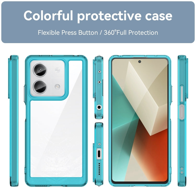 For Xiaomi Redmi Note 13 5G Colorful Series Acrylic Hybrid TPU Phone Case(Transparent Blue) - Note 13 Cases by PMC TechLife | Online Shopping South Africa | PMC TechLife | Buy Now Pay Later Mobicred
