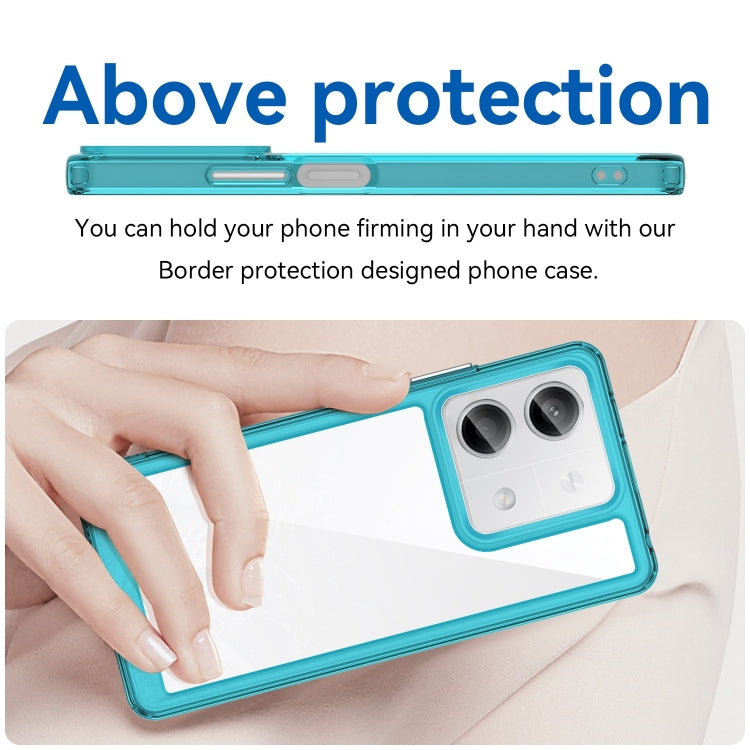For Xiaomi Redmi Note 13 5G Colorful Series Acrylic Hybrid TPU Phone Case(Transparent Blue) - Note 13 Cases by PMC TechLife | Online Shopping South Africa | PMC TechLife | Buy Now Pay Later Mobicred