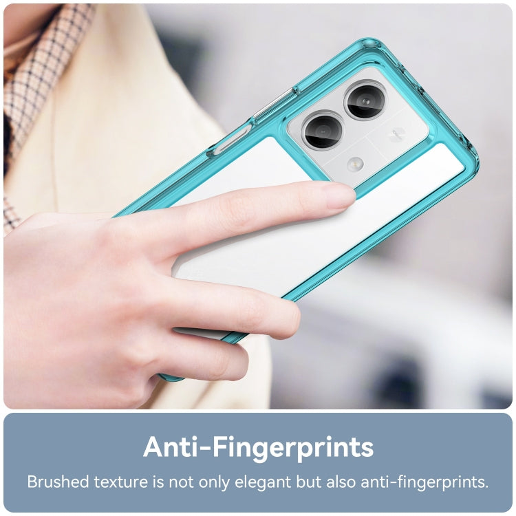 For Xiaomi Redmi Note 13 5G Colorful Series Acrylic Hybrid TPU Phone Case(Transparent Blue) - Note 13 Cases by PMC TechLife | Online Shopping South Africa | PMC TechLife | Buy Now Pay Later Mobicred