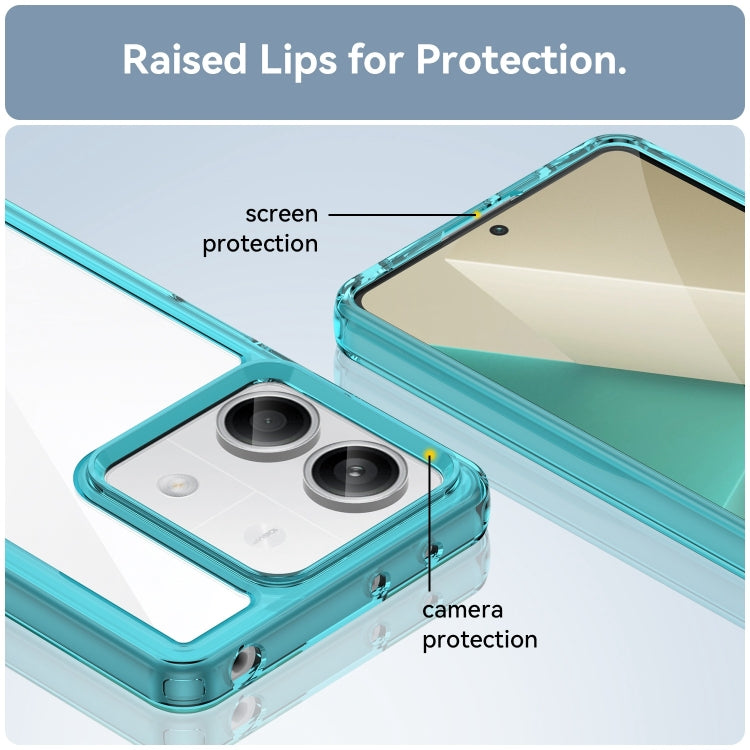 For Xiaomi Redmi Note 13 5G Colorful Series Acrylic Hybrid TPU Phone Case(Transparent Blue) - Note 13 Cases by PMC TechLife | Online Shopping South Africa | PMC TechLife | Buy Now Pay Later Mobicred