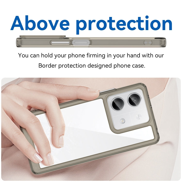 For Xiaomi Redmi Note 13 5G Colorful Series Acrylic Hybrid TPU Phone Case(Transparent Grey) - Note 13 Cases by PMC TechLife | Online Shopping South Africa | PMC TechLife | Buy Now Pay Later Mobicred