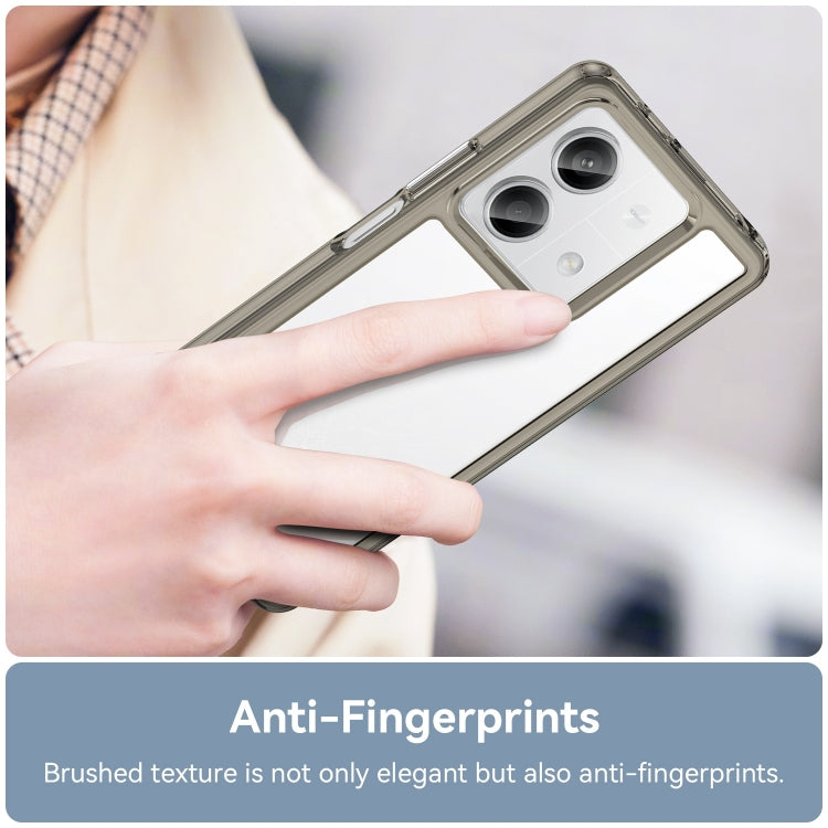 For Xiaomi Redmi Note 13 5G Colorful Series Acrylic Hybrid TPU Phone Case(Transparent Grey) - Note 13 Cases by PMC TechLife | Online Shopping South Africa | PMC TechLife | Buy Now Pay Later Mobicred
