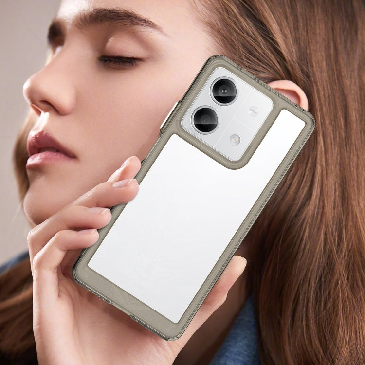 For Xiaomi Redmi Note 13 5G Colorful Series Acrylic Hybrid TPU Phone Case(Transparent Grey) - Note 13 Cases by PMC TechLife | Online Shopping South Africa | PMC TechLife | Buy Now Pay Later Mobicred