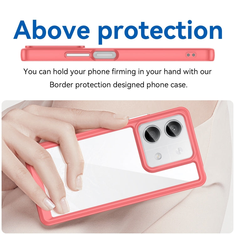 For Xiaomi Redmi Note 13 5G Colorful Series Acrylic Hybrid TPU Phone Case(Red) - free shipping - PMC TechLife - Order now!