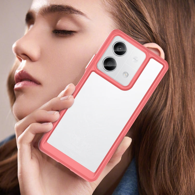 For Xiaomi Redmi Note 13 5G Colorful Series Acrylic Hybrid TPU Phone Case(Red) - free shipping - PMC TechLife - Order now!