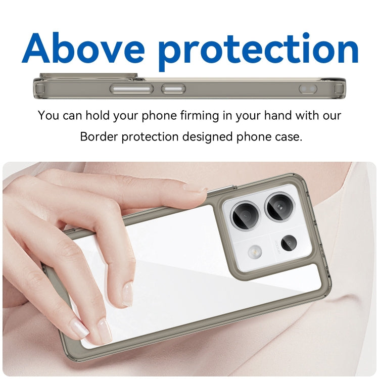 For Xiaomi Redmi Note 13 Pro 5G Colorful Series Acrylic Hybrid TPU Phone Case(Transparent Grey) - Note 13 Pro Cases by PMC TechLife | Online Shopping South Africa | PMC TechLife | Buy Now Pay Later Mobicred