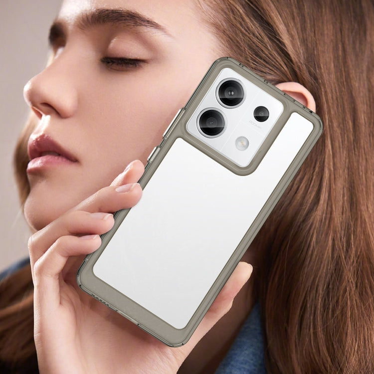 For Xiaomi Redmi Note 13 Pro 5G Colorful Series Acrylic Hybrid TPU Phone Case(Transparent Grey) - Note 13 Pro Cases by PMC TechLife | Online Shopping South Africa | PMC TechLife | Buy Now Pay Later Mobicred