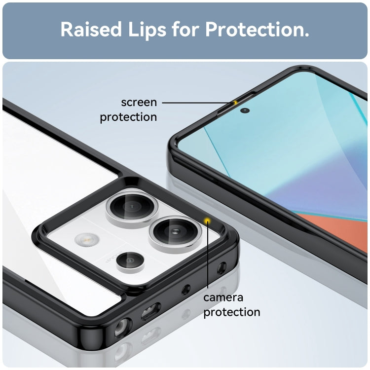 For Xiaomi Redmi Note 13 Pro 5G Colorful Series Acrylic Hybrid TPU Phone Case(Black) - Note 13 Pro Cases by PMC TechLife | Online Shopping South Africa | PMC TechLife | Buy Now Pay Later Mobicred