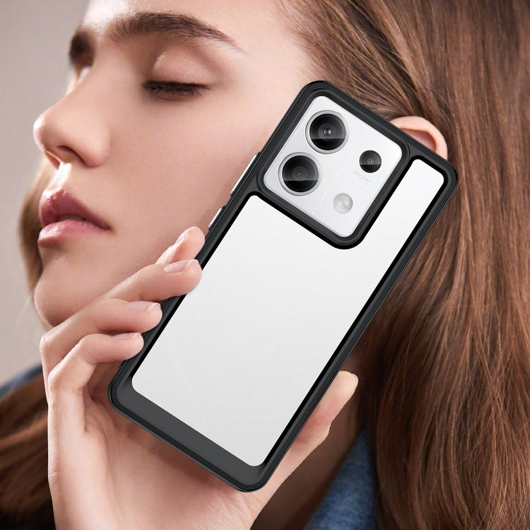 For Xiaomi Redmi Note 13 Pro 5G Colorful Series Acrylic Hybrid TPU Phone Case(Black) - Note 13 Pro Cases by PMC TechLife | Online Shopping South Africa | PMC TechLife | Buy Now Pay Later Mobicred