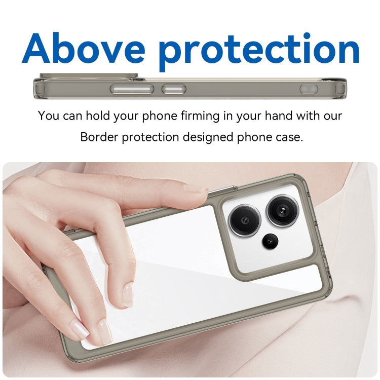 For Xiaomi Redmi Note 13 Pro+ Colorful Series Acrylic Hybrid TPU Phone Case(Transparent Grey) - Note 13 Pro+ Cases by PMC TechLife | Online Shopping South Africa | PMC TechLife | Buy Now Pay Later Mobicred