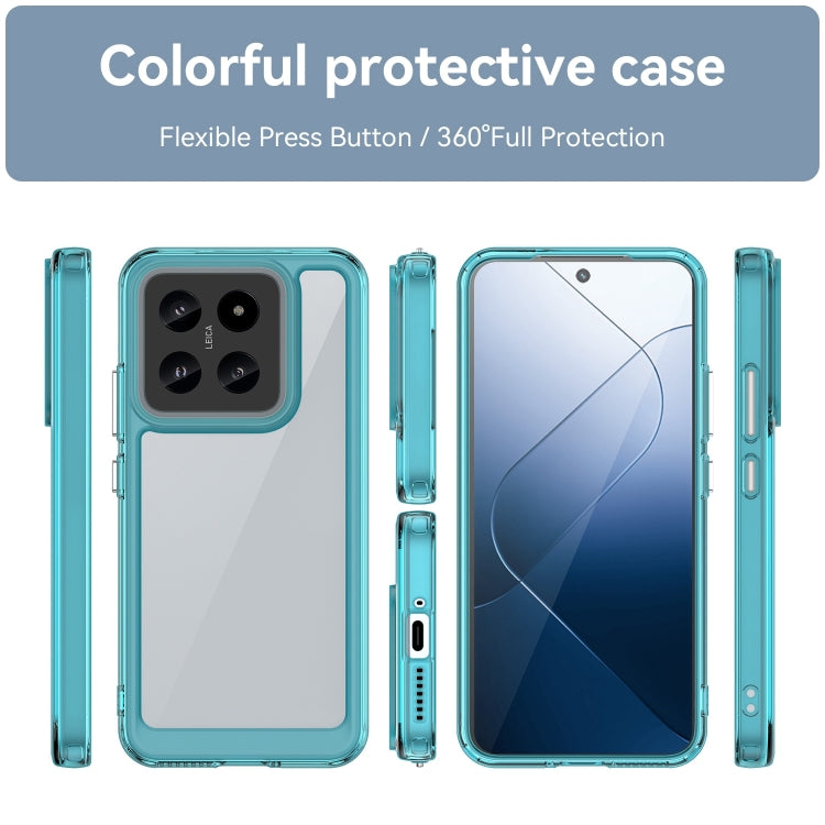 For Xiaomi 14 Colorful Series Acrylic Hybrid TPU Phone Case(Transparent Blue) - 14 Cases by PMC TechLife | Online Shopping South Africa | PMC TechLife | Buy Now Pay Later Mobicred