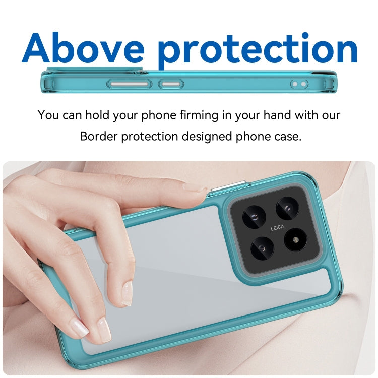 For Xiaomi 14 Colorful Series Acrylic Hybrid TPU Phone Case(Transparent Blue) - 14 Cases by PMC TechLife | Online Shopping South Africa | PMC TechLife | Buy Now Pay Later Mobicred