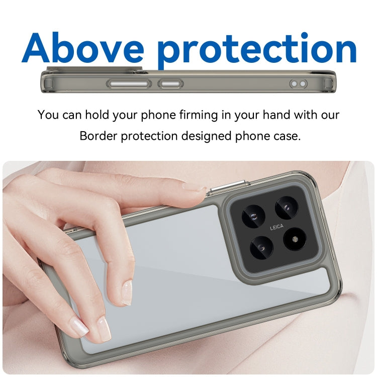 For Xiaomi 14 Colorful Series Acrylic Hybrid TPU Phone Case(Transparent Grey) - 14 Cases by PMC TechLife | Online Shopping South Africa | PMC TechLife | Buy Now Pay Later Mobicred
