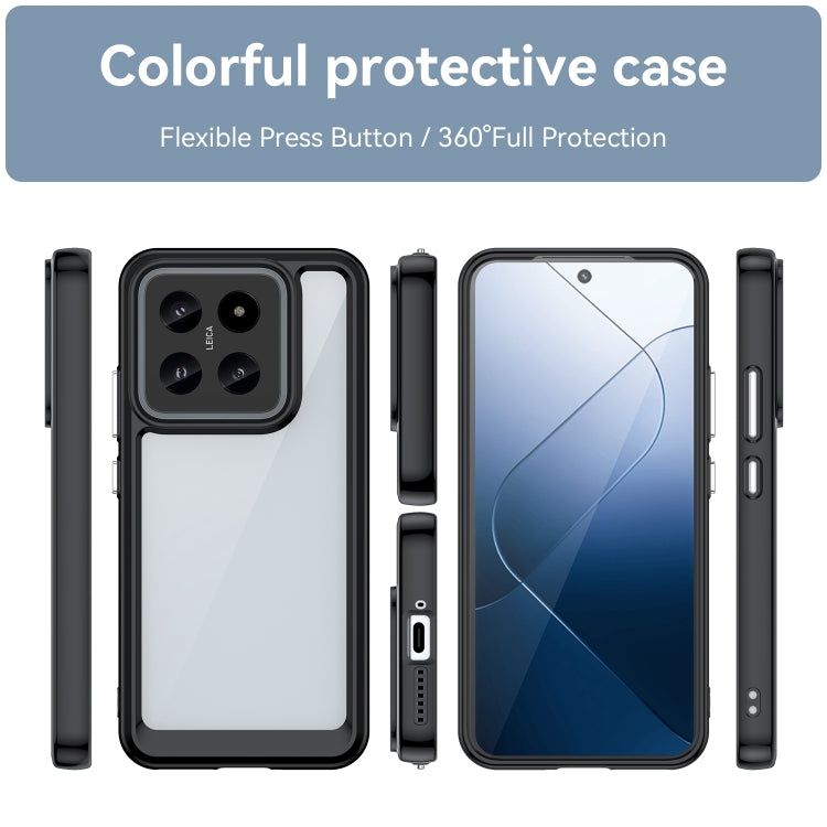 For Xiaomi 14 Colorful Series Acrylic Hybrid TPU Phone Case(Black) - free shipping - PMC TechLife - Order now!