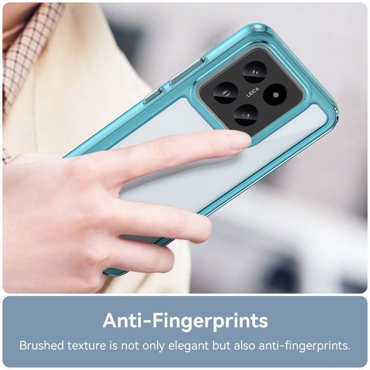 For Xiaomi 14 Pro Colorful Series Acrylic Hybrid TPU Phone Case(Transparent Blue) - 14 Pro Cases by PMC TechLife | Online Shopping South Africa | PMC TechLife | Buy Now Pay Later Mobicred