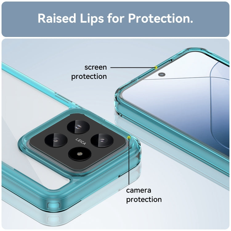 For Xiaomi 14 Pro Colorful Series Acrylic Hybrid TPU Phone Case(Transparent Blue) - 14 Pro Cases by PMC TechLife | Online Shopping South Africa | PMC TechLife | Buy Now Pay Later Mobicred