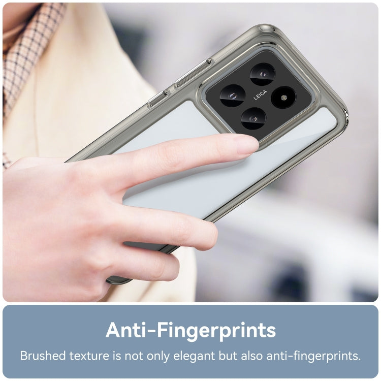 For Xiaomi 14 Pro Colorful Series Acrylic Hybrid TPU Phone Case(Transparent Grey) - 14 Pro Cases by PMC TechLife | Online Shopping South Africa | PMC TechLife | Buy Now Pay Later Mobicred