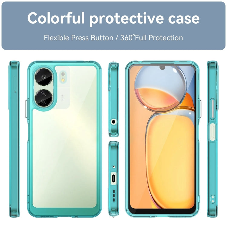 For Xiaomi Redmi 13C 4G Colorful Series Acrylic Hybrid TPU Phone Case(Transparent Blue) - 13C Cases by PMC TechLife | Online Shopping South Africa | PMC TechLife | Buy Now Pay Later Mobicred