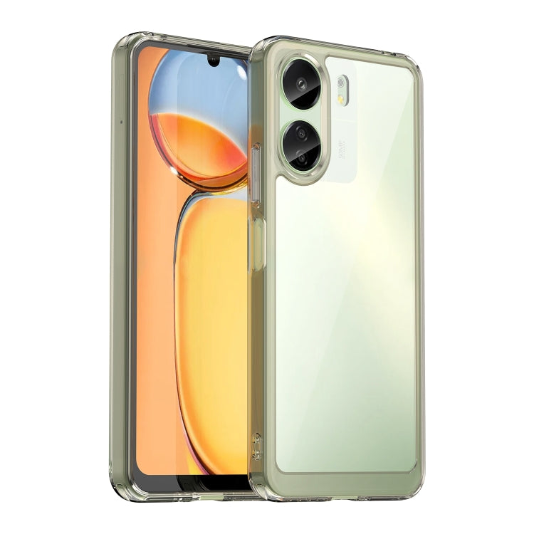 For Xiaomi Redmi 13C 4G Colorful Series Acrylic Hybrid TPU Phone Case(Transparent Grey) - 13C Cases by PMC TechLife | Online Shopping South Africa | PMC TechLife | Buy Now Pay Later Mobicred