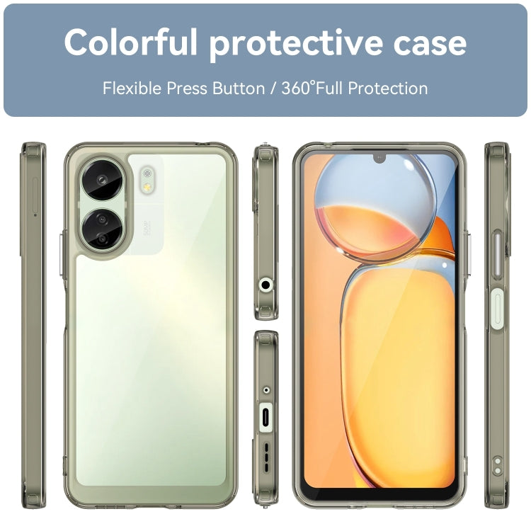 For Xiaomi Redmi 13C 4G Colorful Series Acrylic Hybrid TPU Phone Case(Transparent Grey) - 13C Cases by PMC TechLife | Online Shopping South Africa | PMC TechLife | Buy Now Pay Later Mobicred