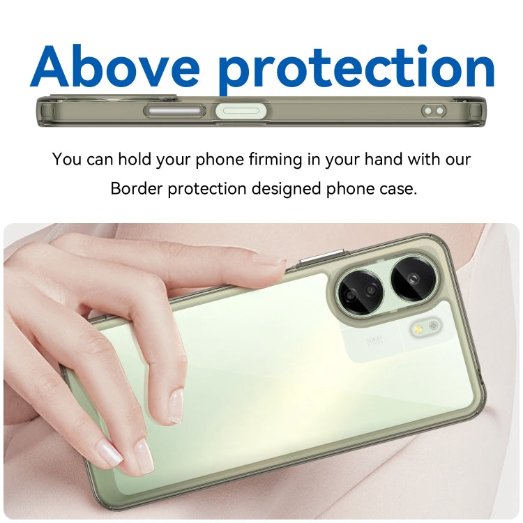 For Xiaomi Redmi 13C 4G Colorful Series Acrylic Hybrid TPU Phone Case(Transparent Grey) - 13C Cases by PMC TechLife | Online Shopping South Africa | PMC TechLife | Buy Now Pay Later Mobicred