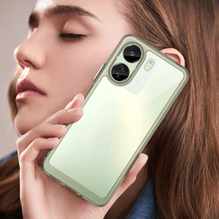 For Xiaomi Redmi 13C 4G Colorful Series Acrylic Hybrid TPU Phone Case(Transparent Grey) - 13C Cases by PMC TechLife | Online Shopping South Africa | PMC TechLife | Buy Now Pay Later Mobicred