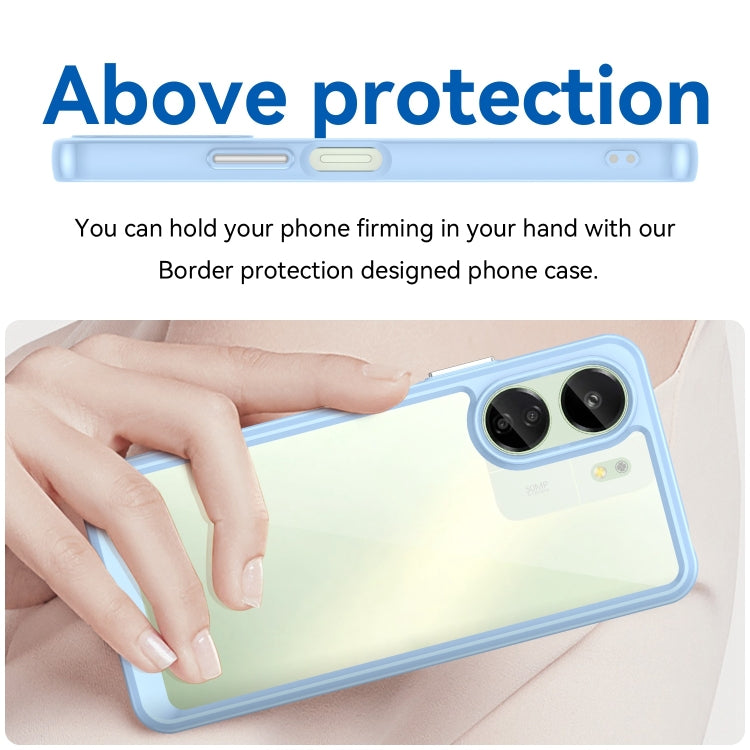 For Xiaomi Redmi 13C 4G Colorful Series Acrylic Hybrid TPU Phone Case(Blue) - 13C Cases by PMC TechLife | Online Shopping South Africa | PMC TechLife | Buy Now Pay Later Mobicred