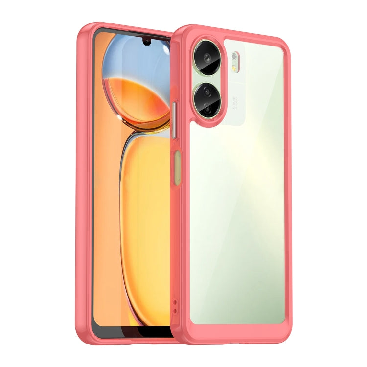 For Xiaomi Redmi 13C 4G Colorful Series Acrylic Hybrid TPU Phone Case(Red) - 13C Cases by PMC TechLife | Online Shopping South Africa | PMC TechLife | Buy Now Pay Later Mobicred