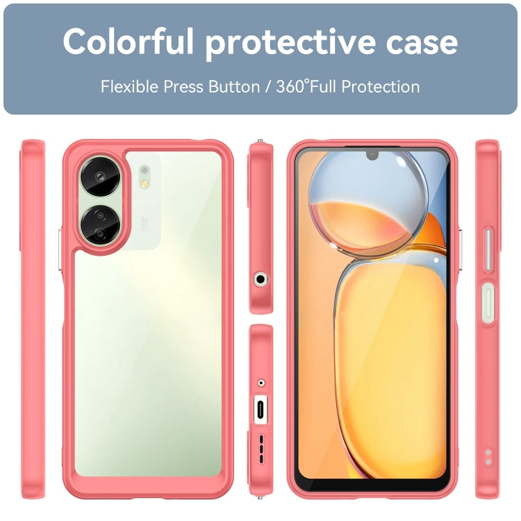 For Xiaomi Redmi 13C 4G Colorful Series Acrylic Hybrid TPU Phone Case(Red) - 13C Cases by PMC TechLife | Online Shopping South Africa | PMC TechLife | Buy Now Pay Later Mobicred