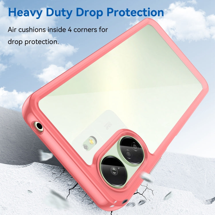 For Xiaomi Redmi 13C 4G Colorful Series Acrylic Hybrid TPU Phone Case(Red) - 13C Cases by PMC TechLife | Online Shopping South Africa | PMC TechLife | Buy Now Pay Later Mobicred