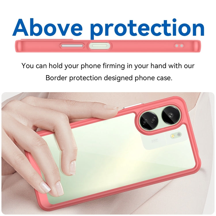 For Xiaomi Redmi 13C 4G Colorful Series Acrylic Hybrid TPU Phone Case(Red) - 13C Cases by PMC TechLife | Online Shopping South Africa | PMC TechLife | Buy Now Pay Later Mobicred