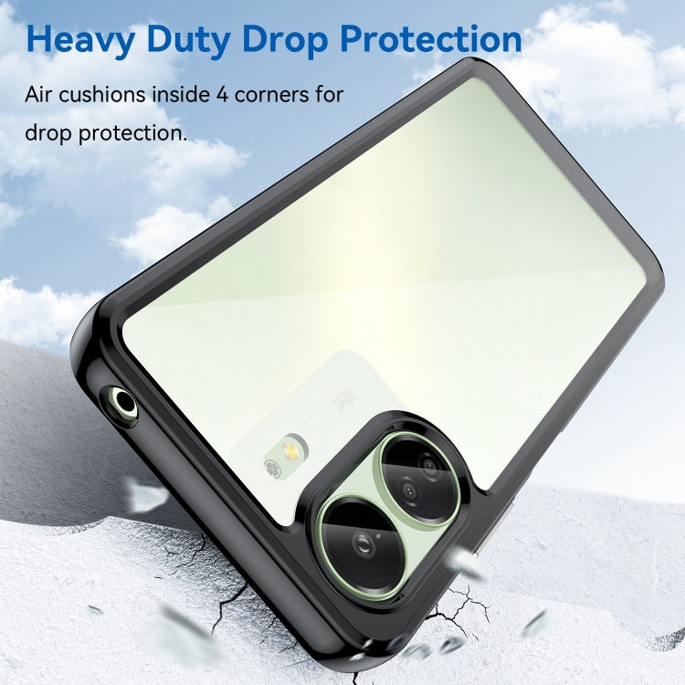 For Xiaomi Redmi 13C 4G Colorful Series Acrylic Hybrid TPU Phone Case(Black) - Xiaomi Cases by PMC TechLife | Online Shopping South Africa | PMC TechLife | Buy Now Pay Later Mobicred