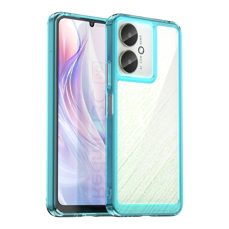 For Xiaomi Poco M6 Colorful Series Acrylic Hybrid TPU Phone Case(Transparent Blue) - Xiaomi Cases by PMC TechLife | Online Shopping South Africa | PMC TechLife | Buy Now Pay Later Mobicred