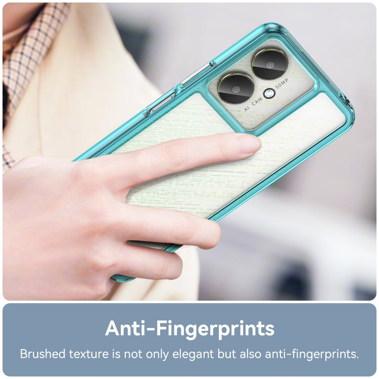 For Xiaomi Poco M6 Colorful Series Acrylic Hybrid TPU Phone Case(Transparent Blue) - Xiaomi Cases by PMC TechLife | Online Shopping South Africa | PMC TechLife | Buy Now Pay Later Mobicred