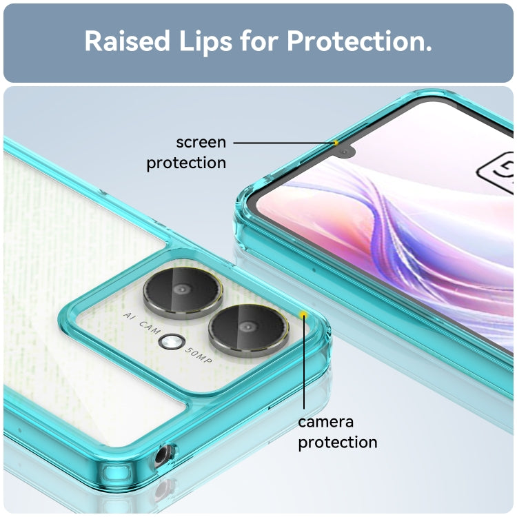 For Xiaomi Poco M6 Colorful Series Acrylic Hybrid TPU Phone Case(Transparent Blue) - Xiaomi Cases by PMC TechLife | Online Shopping South Africa | PMC TechLife | Buy Now Pay Later Mobicred