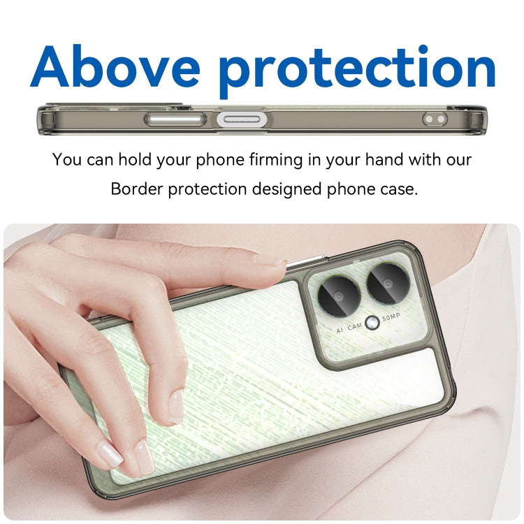 For Xiaomi Poco M6 Colorful Series Acrylic Hybrid TPU Phone Case(Transparent Grey) - Xiaomi Cases by PMC TechLife | Online Shopping South Africa | PMC TechLife | Buy Now Pay Later Mobicred