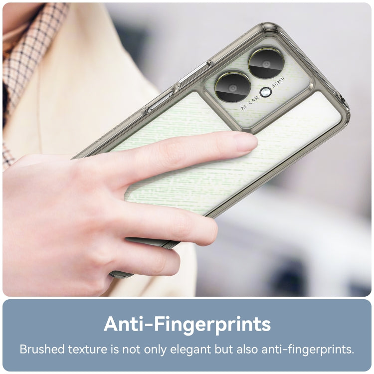 For Xiaomi Poco M6 Colorful Series Acrylic Hybrid TPU Phone Case(Transparent Grey) - Xiaomi Cases by PMC TechLife | Online Shopping South Africa | PMC TechLife | Buy Now Pay Later Mobicred