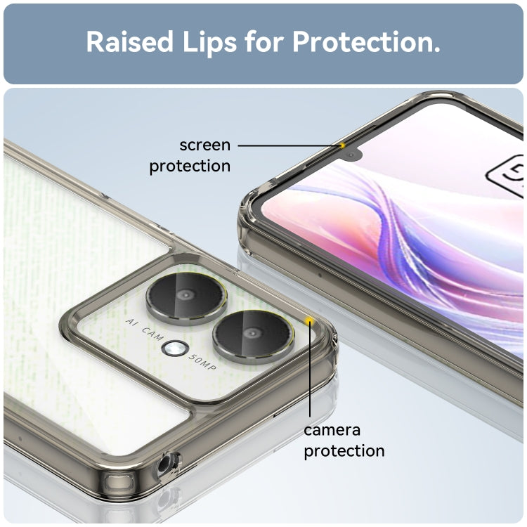 For Xiaomi Poco M6 Colorful Series Acrylic Hybrid TPU Phone Case(Transparent Grey) - Xiaomi Cases by PMC TechLife | Online Shopping South Africa | PMC TechLife | Buy Now Pay Later Mobicred