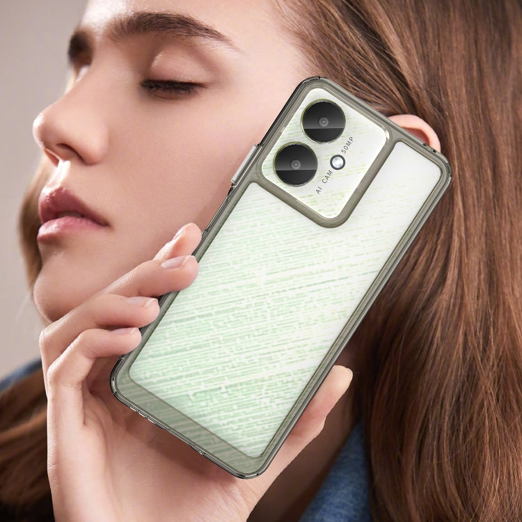 For Xiaomi Poco M6 Colorful Series Acrylic Hybrid TPU Phone Case(Transparent Grey) - Xiaomi Cases by PMC TechLife | Online Shopping South Africa | PMC TechLife | Buy Now Pay Later Mobicred