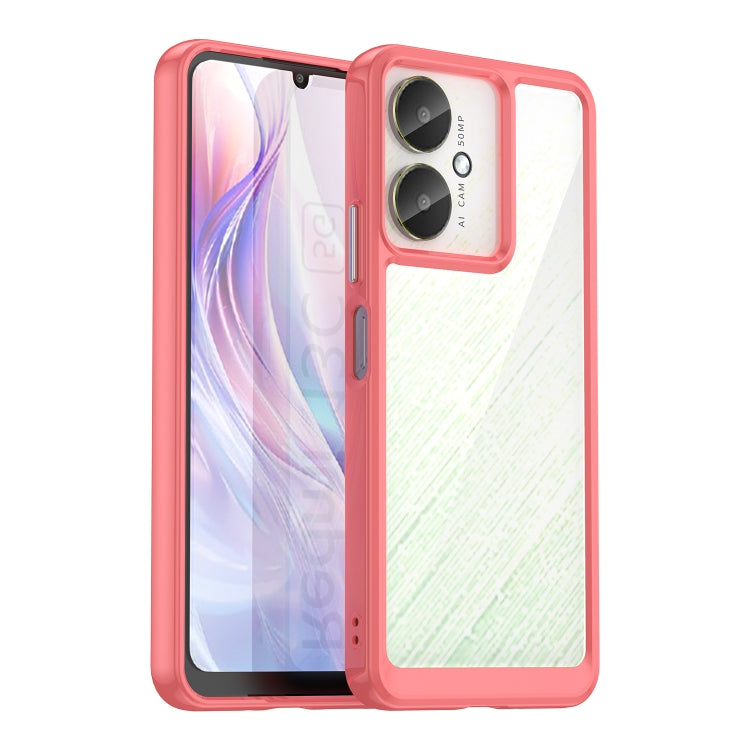 For Xiaomi Poco M6 Colorful Series Acrylic Hybrid TPU Phone Case(Red) - Xiaomi Cases by PMC TechLife | Online Shopping South Africa | PMC TechLife | Buy Now Pay Later Mobicred