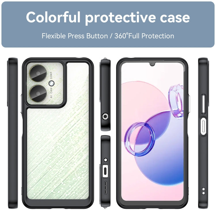 For Xiaomi Poco M6 Colorful Series Acrylic Hybrid TPU Phone Case(Black) - Xiaomi Cases by PMC TechLife | Online Shopping South Africa | PMC TechLife | Buy Now Pay Later Mobicred