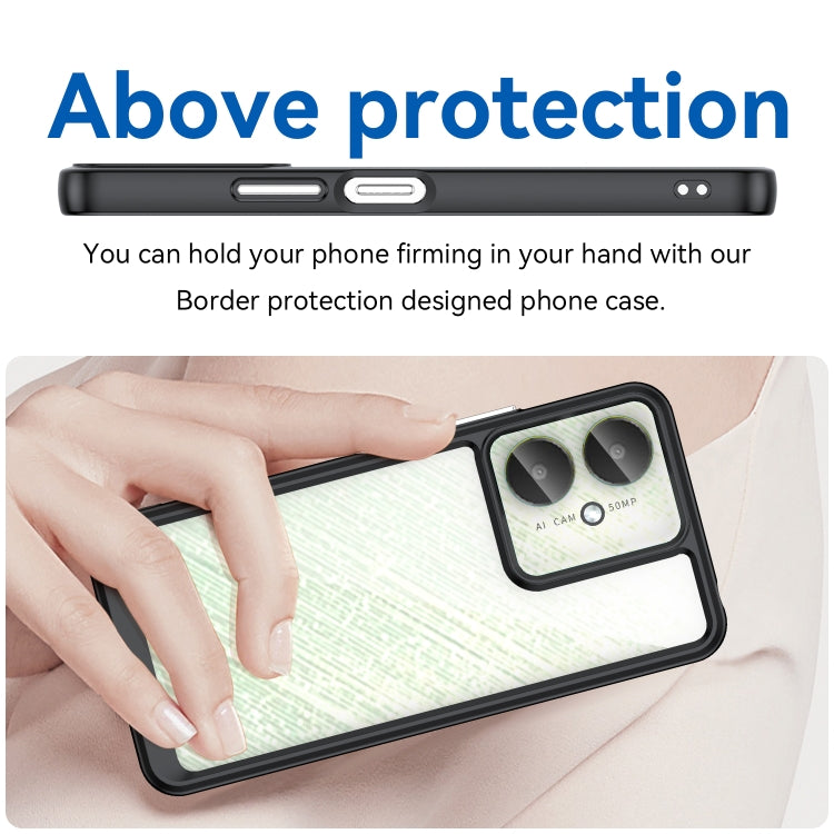 For Xiaomi Poco M6 Colorful Series Acrylic Hybrid TPU Phone Case(Black) - Xiaomi Cases by PMC TechLife | Online Shopping South Africa | PMC TechLife | Buy Now Pay Later Mobicred
