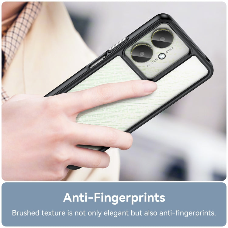 For Xiaomi Poco M6 Colorful Series Acrylic Hybrid TPU Phone Case(Black) - Xiaomi Cases by PMC TechLife | Online Shopping South Africa | PMC TechLife | Buy Now Pay Later Mobicred