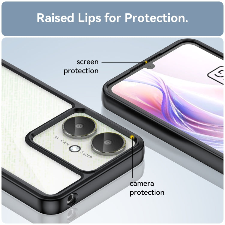 For Xiaomi Poco M6 Colorful Series Acrylic Hybrid TPU Phone Case(Black) - Xiaomi Cases by PMC TechLife | Online Shopping South Africa | PMC TechLife | Buy Now Pay Later Mobicred