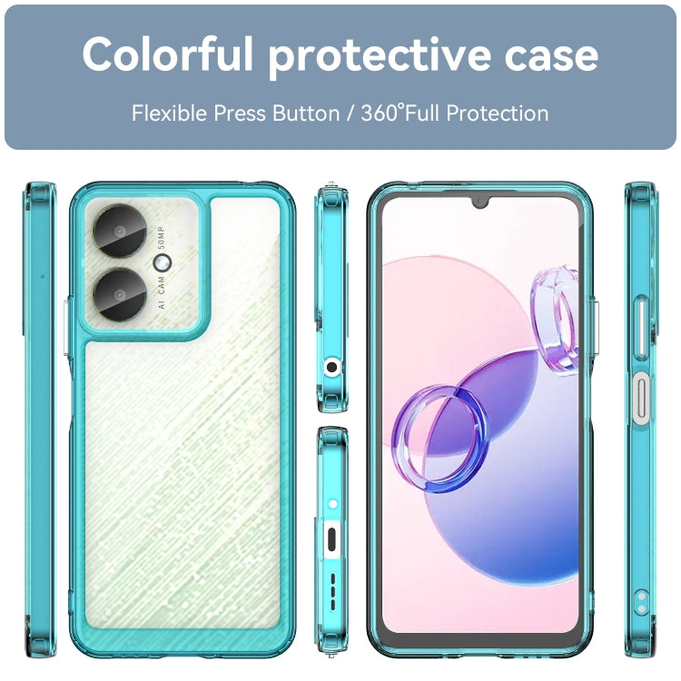 For Xiaomi Redmi 13R 5G Colorful Series Acrylic Hybrid TPU Phone Case(Transparent Blue) - 13R Cases by PMC TechLife | Online Shopping South Africa | PMC TechLife | Buy Now Pay Later Mobicred