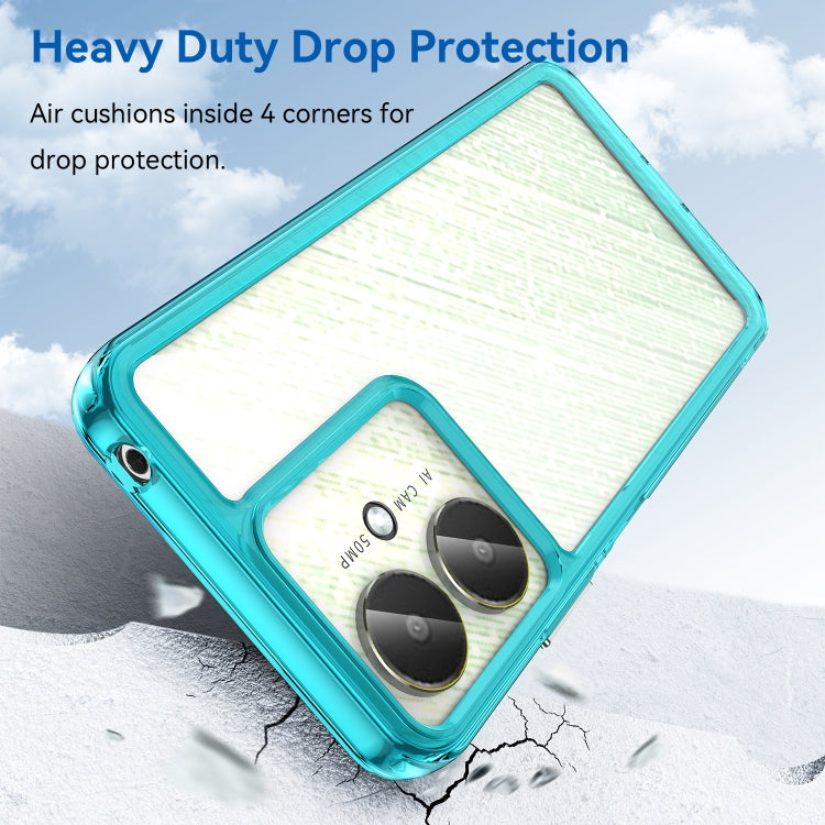 For Xiaomi Redmi 13R 5G Colorful Series Acrylic Hybrid TPU Phone Case(Transparent Blue) - 13R Cases by PMC TechLife | Online Shopping South Africa | PMC TechLife | Buy Now Pay Later Mobicred