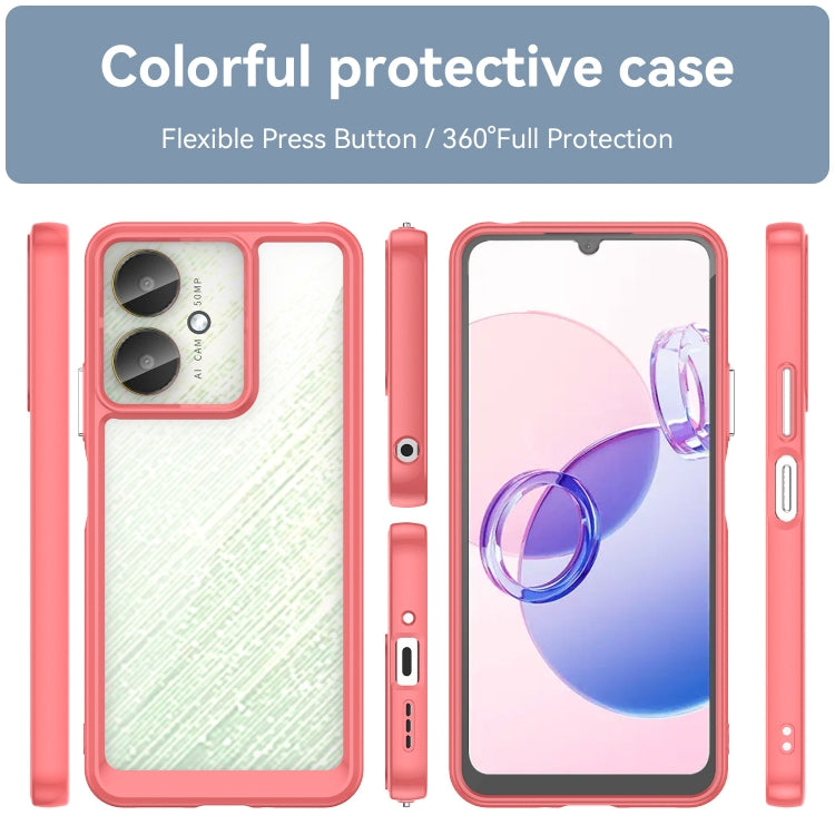 For Xiaomi Redmi 13R 5G Colorful Series Acrylic Hybrid TPU Phone Case(Red) - 13R Cases by PMC TechLife | Online Shopping South Africa | PMC TechLife | Buy Now Pay Later Mobicred