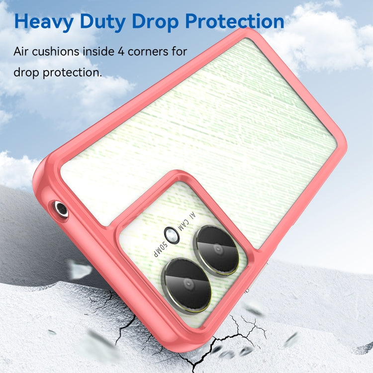 For Xiaomi Redmi 13R 5G Colorful Series Acrylic Hybrid TPU Phone Case(Red) - 13R Cases by PMC TechLife | Online Shopping South Africa | PMC TechLife | Buy Now Pay Later Mobicred